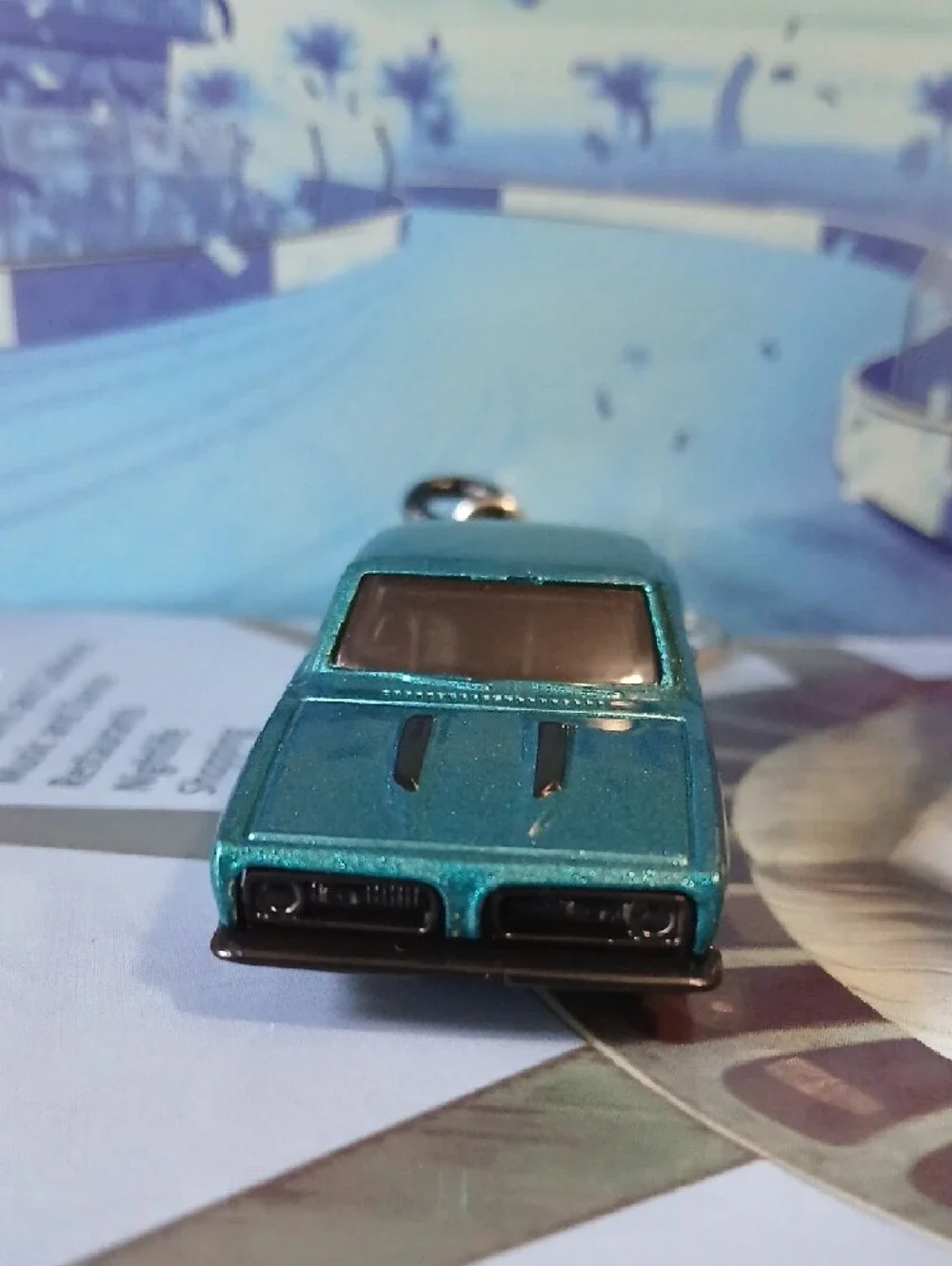 66 Plymouth Barracuda Formula S HOT WHEELS Teal Metallic Keychain